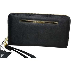 Steve Madden Clutch Zip Around Faux Leather Wristlet